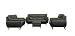 Modern Black Leather Sofa Set Living Room Furniture