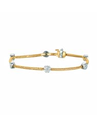 0.41 Ct Diamond Round Cluster Twisted Rope Bracelet 14K Yellow Gold