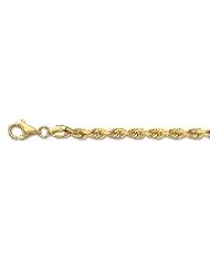 14K Yellow Gold 5.0mm wide Shiny Solid Diamond Cut Royal Rope Chain with Lobster Clasp