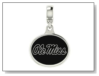 Mississippi OLE MISS Rebels Black Enamel Collegiate Drop Charm Fits Most Pandora Style Bracelets Including Pandora Chamilia Zable Troll and More. High Quality Bead in Stock for Immediate Shipping. Officially Licensed