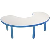 20 Tall Kidney Shaped Baseline Table (Ocean Blue) (20H x 38W x 65D)