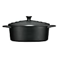 Premier Housewares OvenLove Stoneware Casserole Dish with Lid, 30.5 x 24.5 x 14 cm, Matt Black