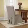 Sure Fit Cotton Duck Long Dining Room Chair Cover - Linen