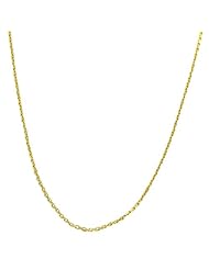 14 Karat Yellow Gold Diamond-Cut Cable Chain (0.7 mm Thick, 18 inch)