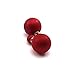 DDU(TM) 1 Pair Red- Charming Double Artificial Bead Earring Ear Stud