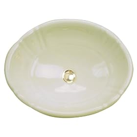 St. Thomas Creations 1003.000.02 Antigua Grande Oval Self-Rimming Lavatory Sink with Overflow, Bone Finish. Drain stopper not included.