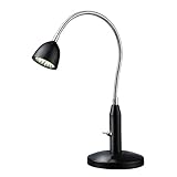 Normande Lighting 36pcs LED Desk Lamp convertible w/ Clip. 14' in Height, Black Painted Finish with Chrome Accent