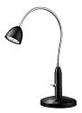 Normande Lighting 36pcs LED Desk Lamp convertible w/ Clip. 14" in Height, Black Painted Finish with Chrome Accent