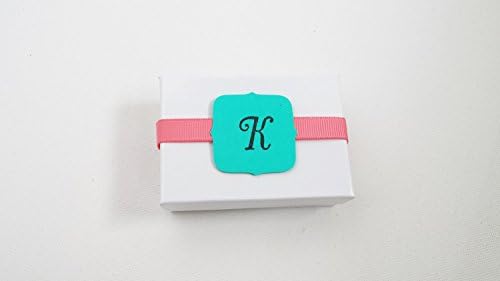Turquoise and coral, white gift box, souvenir, gift wrapping, ideal for jewelry gifts. Comes personalized with letter of your choice.