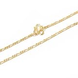 24K Gold 18 Diamond Cut Figaro Necklace