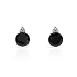 Earrings With 4.80ctw Precious Stones - Genuine Diamonds and Sapphires Made in White Gold Length 11mm