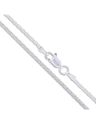 Sterling Silver Diamond-Cut Wheat Chain 1.5mm Solid 925 New Spiga Necklace