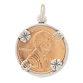 Lucky Penny Holder Sterling Silver Charm