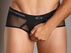 Go Softwear Satin Mesh Boy Brief Black