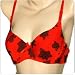 Mamia Full Cup With Flower Printing and Dots Multifunctional And Adjustable Padded Underwire Bra , 32B, Blue