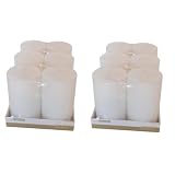 12pk Unscented Pillar Candles – White (3x6") by FLEMING