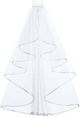 Lilac dress Elegant Tier Ribbon Cascade Waterfall Veil