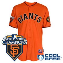 MLB Men's San Francisco Giants Six Button Cool Base Authentic Alternate Jersey (Orange, 40/Medium)