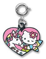 Click here to buy Adorable Licensed © Sanrio Hello Kitty Unicorn Heart Charm with Crystals.