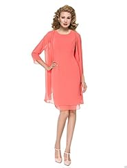 Plus Size Illusion Sheer Knee Length Short Sleeveless Silk Mother-of-the-Bride Dress 