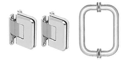 Buy CRL Chrome Pinnacle Shower Pull and Hinge Set in Chrome (CRL Showers, Plumbing, Bathtubs Showers & Saunas, Showers, Shower Doors)