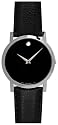 Movado Men's Museum Black Leather Strap Watch #0606085