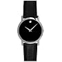 Movado Men's Museum Black Leather Strap Watch #0606085