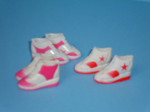3 Pairs of Tennis Shoes Made to Fit the Barbie Doll