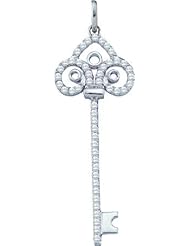 10KT White Gold 0.50 CTW Diamond KEY Pendant