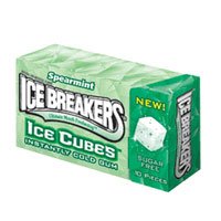 Ice Breakers Ice Cubes Instantly Cold Gum, Spearmint - 0.81 Oz, 8 Packs/Box