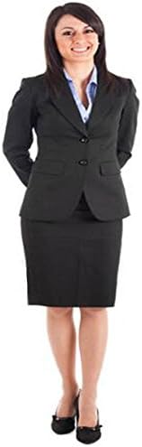 KTNY8888 Women's Suit Two-Button Jacket Skirt (14, black)