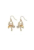 Image of Guess UBE70707 Ladies Small Safety Pin with Charms Earrings