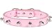 Designer Dog Collar - Leather Spike Collar - Pink -Small