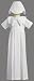 White Poly Cotton Christening Baptism Gown with Hat