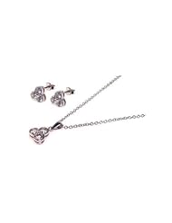 Nickel Free Sterling Silver Pendant & Earring Sets Matching 3 CZ Earring And Necklace
