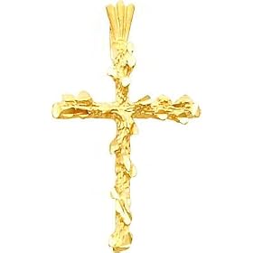 31dlsHCnW5L. SL500 AA280  14K Gold Nugget Cross Pendant