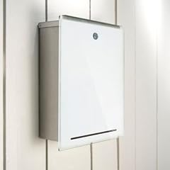 Radius Letterman 3 Edelstahl Glas weiss Briefkasten