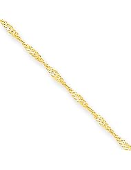 14k Yellow Gold 14in 1.4mm Singapore Chain. Metal Wt- 1.34g
