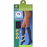 メディカルステイフィット ハイソックス 70D　黒22～25