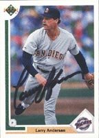 Larry Anderson, San Diego Padres, 1991 Upper Deck Autographed Card