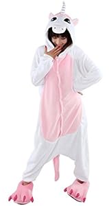 WOWcosplay Cosplay Halloween Romper Costume Party Pajamas Unisex Kigurumi Pink Unicorn S