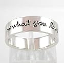 DO WHAT YOU LOVE, Sterling Silver Affirmation Band Ring, Sizes 6,7,8, #8895
