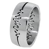Tribal Flames Men's Stainless Steel Puzzle Ring - Size 10