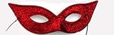 Red Glitter Masks Costume Mardi Gras Dress Up Italian