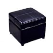 Black Leather Storage Ottoman By Wholesale Interiors