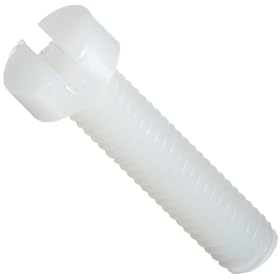 Nylon Machine Screw, Cheese Head, Slotted Drive, M3-0.5, 6mm Length (Pack of 100)