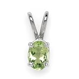 Peridot Pendant in 14K White Gold