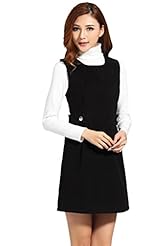 A-line Wool Sleeveless Tank Winter Cocktail Above the Knee Fitted Evening Dress/Party Dress/Jumper/Mini Dress 