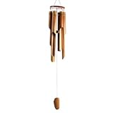 Bamboo Windchime 6 Chimes Light Brown, Large