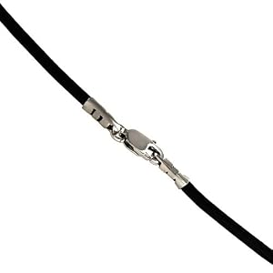 New BLACK Leather Cord Chain Sterling Silver Necklace 24